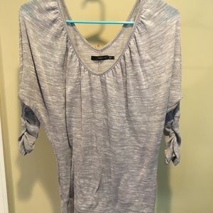 Gray 3/4 length sleeve knit light sweater